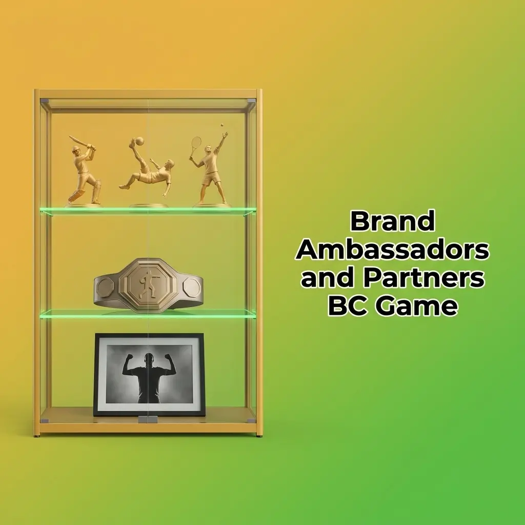 BC Game brand ambassadors and partners, featuring Suniel Shetty, David Luiz, AFA, and Cloud9.