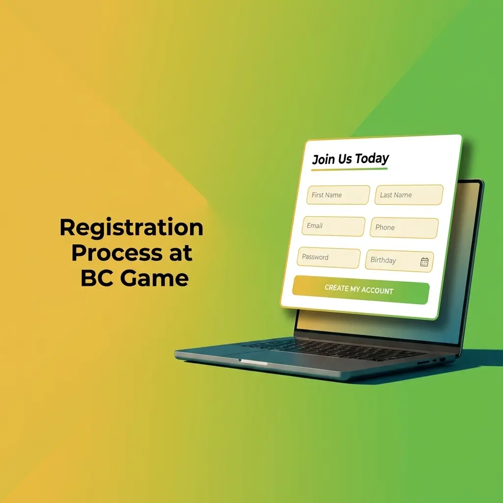 BC Game account registration form to sign up with email or phone and claim bonuses.